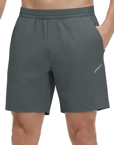 M MAELREG Running Shorts for Men with Pockets 7" Quick Dry Athletic Workout Gym Shorts for Basketball Tennis Dark Grey - Image 1