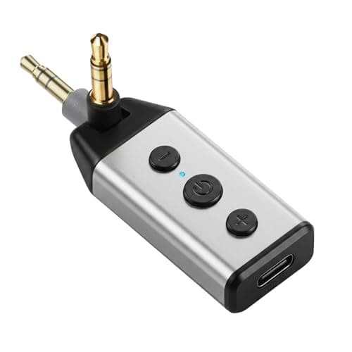 1Mii B04 Bluetooth 5.4 Car Adapter, 180° Rotatable AUX Audio Receiver, Hands-Free Clear Call, 16H+ Long Standby for Old Car Wired Headphone Home Speaker (RX Only)