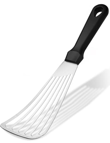 MUJINON Fish Spatula 18/8 Stainless Steel, Thin Long Flexible 12.5-in Metal Spatula Fish Turner Brushed Kitchen Utensil for Outdoor Grilling Daily Barbeque, Dishwasher Safe - Image 1