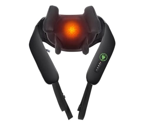 Cordless Shiatsu Neck and Back Massager with Heat, Rechargeable Electric Deep Tissue 3D Kneading Massage Pillow for Shoulder, Leg, Body Muscle Pain Relief, Gifts, for Dad Mom Friends - Image 1