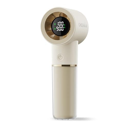 Cheerair Handheld Portable Fan, 6-Speed Powerful Mini Personal Fan, Rechargeable 5000mAh Battery with Up to 15 Hours Runtime, Pocket Turbo Fan with Smart LED Display, Ideal for Travel, Camping, Makeup - Image 1