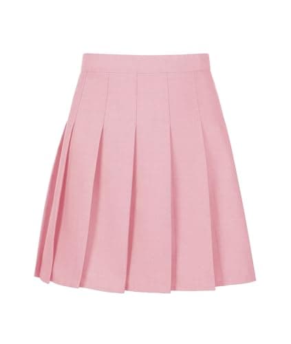 Yewsea Pink Girls Pleated Skirt High Waist Athletic Tennis Skirt School Uniform Skirts Size 10 - Image 1