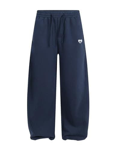 Aelfric Eden Baggy Sweatpants Womens Wide Leg Sweatpants Mens Solid Arc Sweat Pants Casual Athletic Lounge Pants Dark Blue