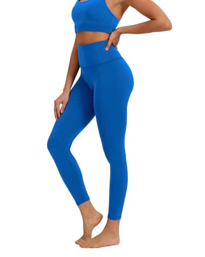 Buttery Soft High Waist Workout Leggings for Women 25" Inseam Dazzling Blue