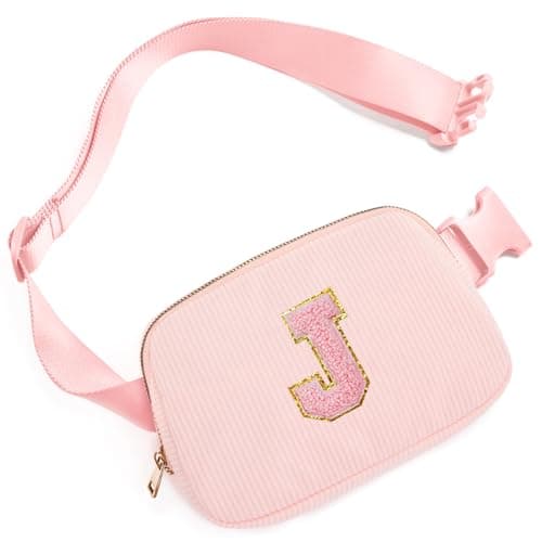 Gitus Gifts for 10-16 Year Old Girls: Christmas Gifts for Teen Girls & Women - Fanny Pack with Initial Letter Patch Belt Bag Crossbody Bag - Trendy Stuff (Light Pink-J) - Image 1