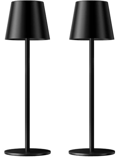 Kakanuo Cordless Table Lamp Rechargeable Black - KK 2 Pack 5000mAH Battery Operated Lamp for Counter, 3 Color Stepless Dimming Wireless Lamp for Dining Kitchen, Outdoor Patio, Touch Control - Image 1
