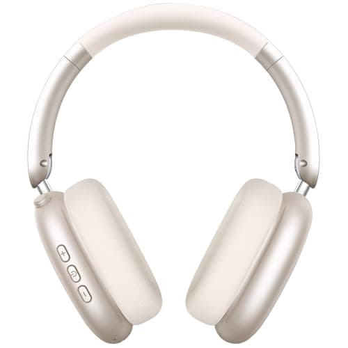 Wentronic Y01 Wireless Noise Canceling Headphones Bluetooth 5.3 Over Ear Headphones with Microphone, Hi-Res Audio, 48H Playtime, Foldable Comfortable Earpads,Compatible with iOS,Android,PC, Starlight