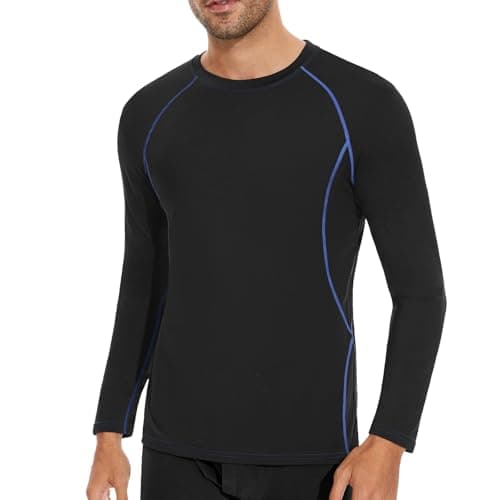 SIMIYA Mens Thermals Long Sleeve Undershirt Thermal Underwear Tops Fleece Lined Base Layer Tops Long John Shirts - Image 1
