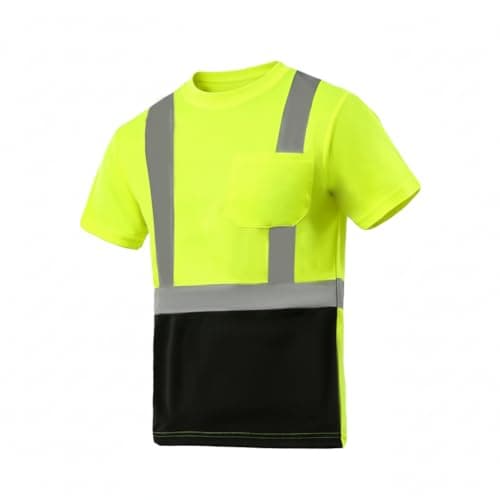 sesafety Hi Visibility Shirts for Men, Safety Shirts with Reflective Strips Class 2, Hi Vis Construction Work Shirt with Pocket Yellow 4XL - Image 1