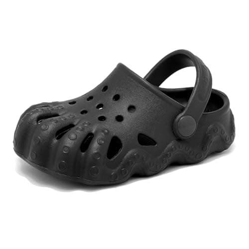 AOVOG Toddler Girls Boys Clogs Cute Garden Shoes Slip On Shower Slide Sandals Beach Kids Water Shoes Black - Image 1