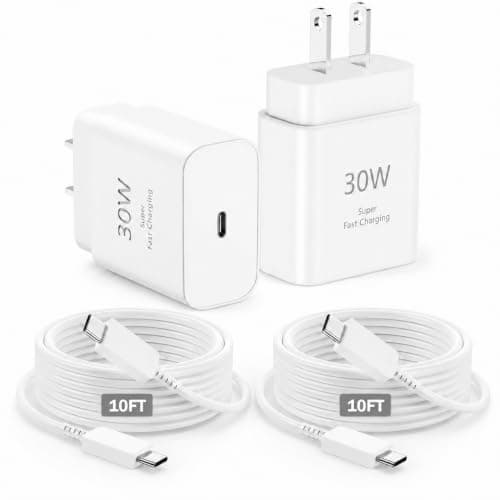 iPhone 16 Charger, tiavalmax 2-Pack 30W Compact PPS USB C Charger Block with 10ft Type C Chargers Fast Charging Cable for iPhone 17/16/15 Plus Pro Max, iPad Pro/Mini/Air, Pixel, Galaxy, AirPods 4 - Image 1