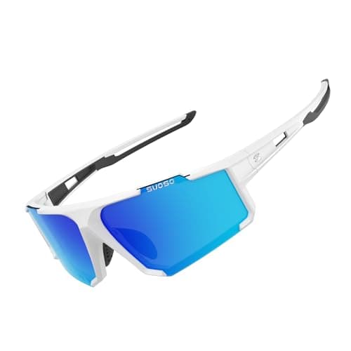suoso Sports Cycling Sunglasses for Men: Lightweight UV Protection Polarized Sun Glasses for Youth Baseball Softball Running - Image 1