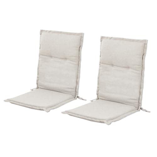 Helios&Hestia Indoor High Back Rocking Chair Cushions with Back Elastic and Ties, Outdoor Dining Seat Pads Replacement for Glider and Swivel Rocker, Waterproof, 18" x 42" x 1.5", Set of 2, Beige - Image 1
