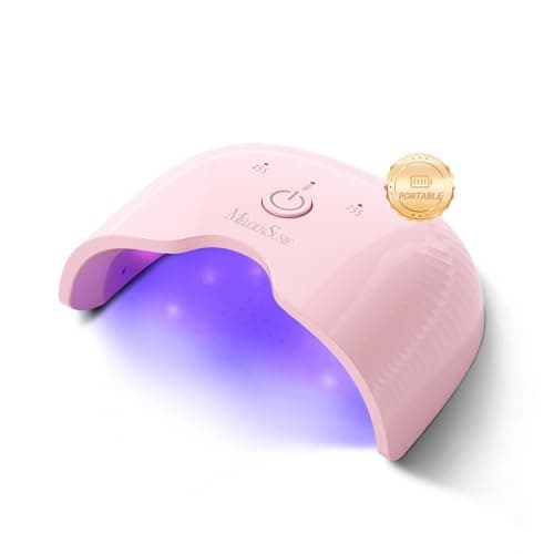 MelodySusie Mini Cordless UV Nail Lamp, P-ART06G Rechargeable Portable LED UV Light with Smart Sensor, 4-Finger Curing for All Soft Gels, Especially Half-Cured Gel, Base Coat & Top Coat, Pink - Image 1