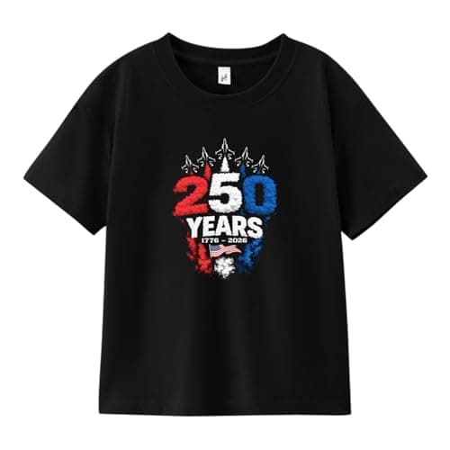 Honeypawpaw 250 Anniversary USA Shirt Independence Day Shirt for Kids Boys Girls, 4th of July Dinos Flag Patriotic Tee, 3T-8T - Image 1