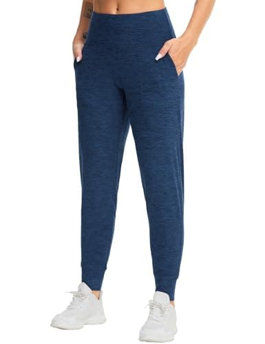 THE GYM PEOPLE Women's Joggers Pants Lightweight Athletic Leggings Tapered Lounge Pants for Workout, Yoga, Running Dark Blue Heather