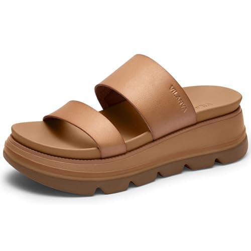Vilanva Women's platform sandals Light brown Size 11 - Image 1
