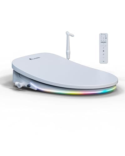 DC02 iCleaningo Electric Bidet Toilet Seat, Auto Open & Close Lid, Heated Seat, Adjustable Wash & Dry, 360° Handheld Sprayer, 42-Color Dual-Ring Ambient Light, Elongated, Remote - Image 1