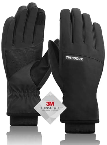 Winter Gloves for Men Women Size Small, Touchscreen Fingers Thin Warm Black Tech with Anti-Slip 3M Grip, Lightweight Insulated Liner Mitten Work Gloves for Indoor Outdoor Extreme Freezing Cold Weather