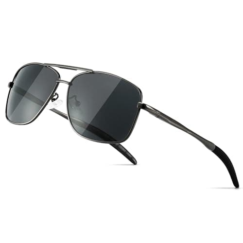 SUNGAIT Men's Polarized Sunglasses Durable Metal Frame for Fishing Driving Golf (Gunmetal Frame/Grey Lens) Metal Frame 0925 QKH - Image 1