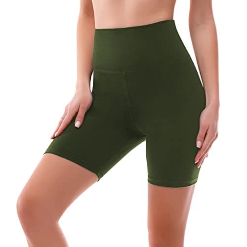 SINOPHANT High Waisted Women Biker Shorts - 6” Buttery Soft Elastic Tummy Control Shorts for Gym, Yoga, Workout(XXL,ArmyGreen) - Image 1