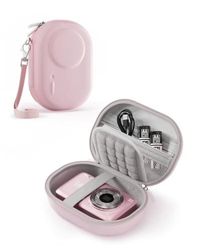 ProCase Camera Case for Kodak PIXPRO FZ55/FZ45/C1 Zoom, Compact Hard Shell with Snug Fit Protection, Small Digital Camera Travel Case with Mesh Pocket, Cute Portable Bag for Kids - Pink