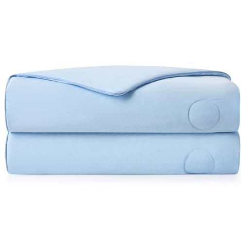 i-baby Outlast® Cooling Blanket King Size, Cooling Comforter with NASA-Inspired Temperature Regulation, Lightweight Summer Cool Blanket for Hot Sleepers & Night Sweats, 106"×90", Serene Blue - Image 1