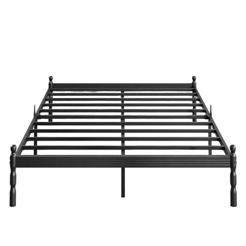 ZIYOO 14 inch Full Bed Frames with Mattress Slide Stopper, Vintage Style, 1500LBS Heavy Duty Steel Slats, Prevent Mattress from Sliding, No Box Spring Needed, Platform Noise-Free - Image 1
