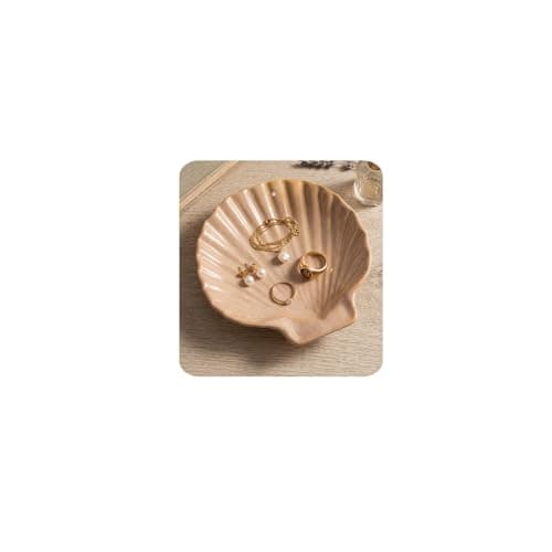 MUMREUES Ceramic Jewelry Tray Small Trinket Dish Shell Ring Holder Dish Decorative Jewelry Plate Bowl Organizing Rings Earrings Necklaces Keys Cute Room Decor Aesthetic Gifts for Mom - Image 1