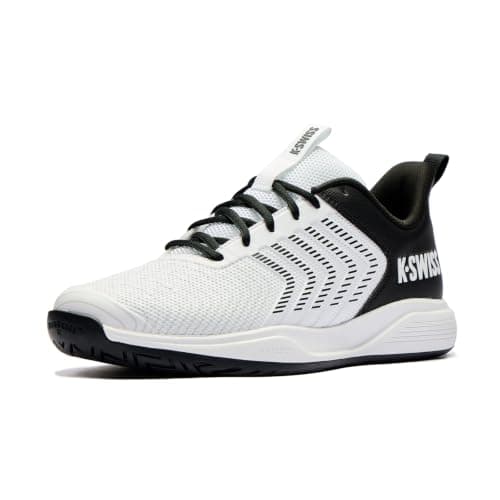 K-Swiss Men's Ultrashot Light Pickleball Tennis Shoe - Lightweight Court Shoes Lateral Movement Stable Support, Black/White 10 M - Image 1
