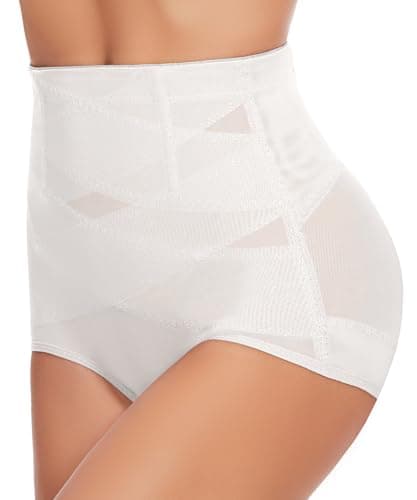 GYDEK Shapewear for Women Tummy Control Panties High Waisted Body Shaper Panty Girdle Seamless Shapewear Underwear-White - Image 1