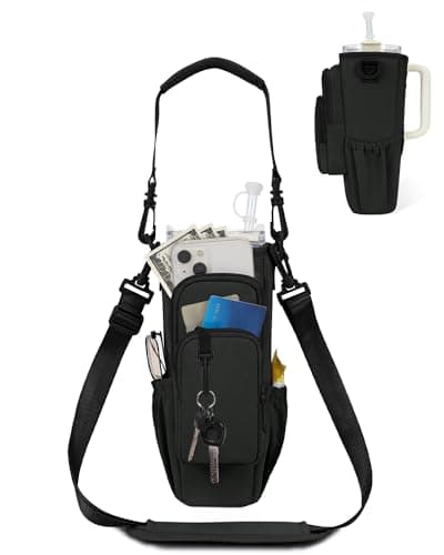 sportsnew Water Bottle Carrier Bag with Phone Pocket for Stanley Brumate era 40oz Accessories Insulated Water Bottle Holder Pouch with Strap Stanley Cup Sling Bag with Straw Cover for Crossbody - Image 1