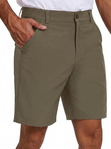TUREFACE Men's Multi-Pocket Casual Shorts Relaxed Fit Outdoor Shorts 10-Inch Inseam Everyday Darkbrown-L - Image 1