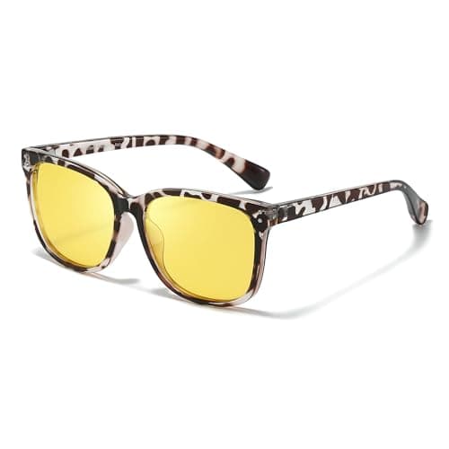 SODQW Night Driving Glasses for Women Men Polarized Anti Glare Night Vison Glasses for Nighttime Driving UV400 Yellow Lens 26 - Image 1