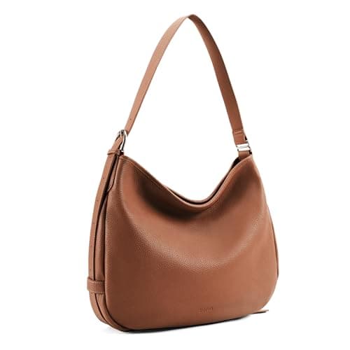befen Genuine Leather Slouchy Hobo Bags for Women, Brown Leather Purse Top Grain Leather Crossbody Bag for Women Designer Soft Handbag Trendy Women's Shoulder Handbags with Adjustable Strap For Daily - Image 1