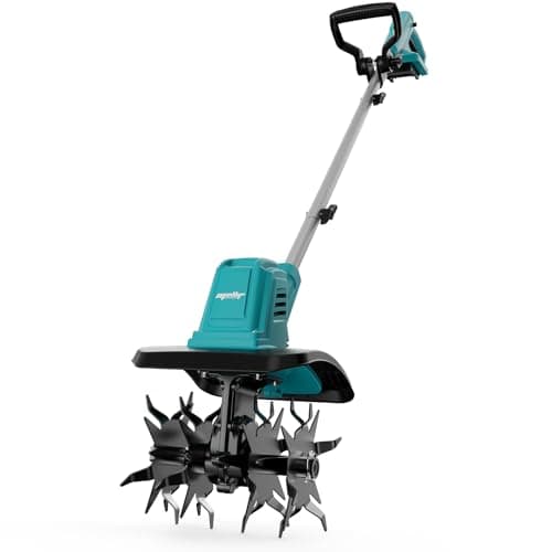 Cordless Brushless Garden Tiller Cultivator Compatible with Makita18v Battery (Tool Only), 10’’ Wide 7’’ Deep Electric Soil Rototiller, 48-Tine Mini Rotary Areator for Garden Beds & Soil Preparation - Image 1
