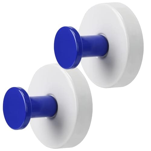 Supopular Reusable Heavy Duty Suction Cup Hooks for Kitchen/Bathroom/Shower - Wet-Proof Hooks for Towels, Robes, Loofah&Wreaths/No Drill Mounting on Glass, Tile, Metal (2, Blue White) - Image 1