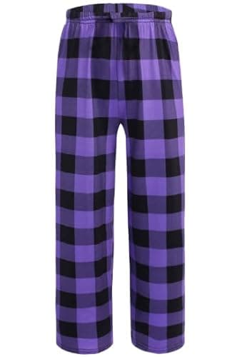 Ekouaer Boys Pajama Pants Long Sleep Bottoms Soft Elastic Waist Plaid Lounge Pants With 2 Pockets - Image 1