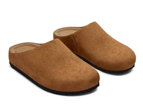 Coutgo Womens Suede Leather Clogs Comfortable Closed Toe Slip-On Mules - Image 1