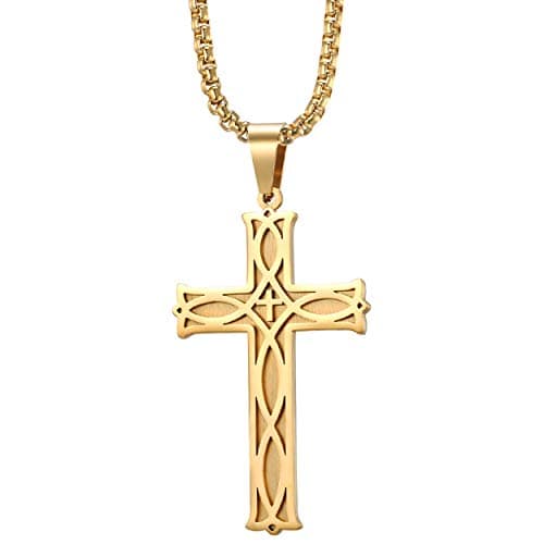 Rehoboth Men's Irish Celtic Knot Cross Pendant Necklace for Womens Mens Stainless Steel 24 Inch Chain - Image 1