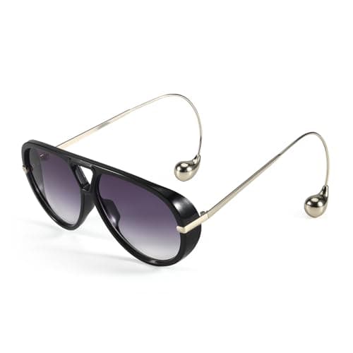 SODQW Oversized Aviator Sunglasses for Women With Earring Trendy Large Big 2025 Designer Shades Adjustable Temples - Image 1