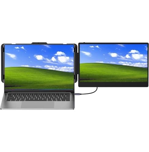 UK BONITOYS Laptop Screen Extender 14" FHD 1080P, USB-C/HDMI/USB-A External Monitor for Laptops, Plug & Play Foldable Display for Windows, Mac, Chrome, Compatible with Most 13-16 Inch Laptops - Image 1