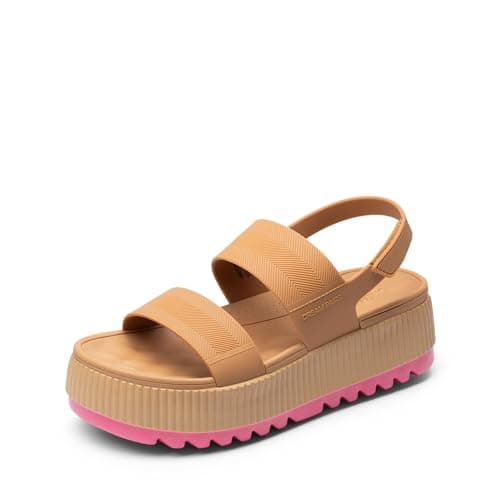 DREAM PAIRS Women's Platform Water Sandals Adjustable Lightweight Waterproof Summer Beach Wedge Chunky Sandals,Size 8,Camel,SDWS26002W - Image 1