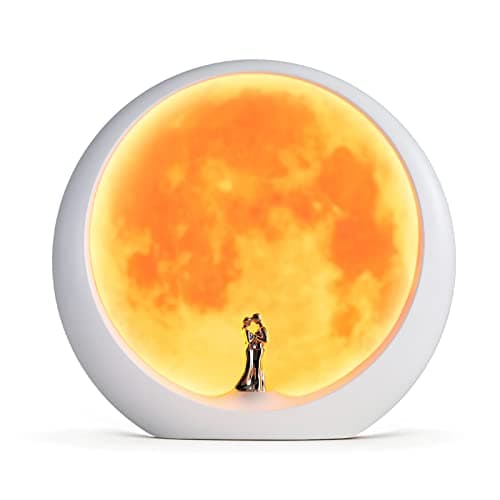 mamre Moon Mood Lamp Unique Anniversary Marriage Valentines Day Gift Ideas Art Decoration, White Holy Wedding Under Full Moon - Image 1