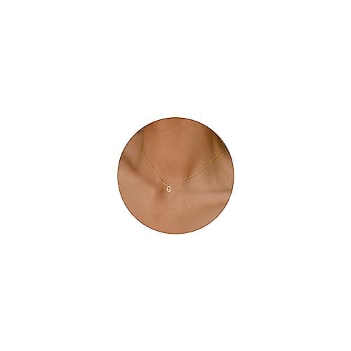 Hayopi Initial Necklaces for Women,Dainty Gold Name Necklace 14K Gold Plated Letter Necklace Simple Diamond Pendant Initial Necklace Gold Initial Necklaces for Women Trendy Choker Jewelry - Image 1
