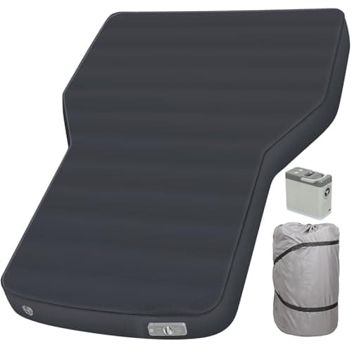 4-Inch Hybrid Air Foam Tesla Model Y Mattress, Self-Inflating SUV Car Sleeping Pad with Multi-Functional Rechargeable Pump, Comfortable & Flat Car Bed for Camping or Travel (Anthracite Gray)