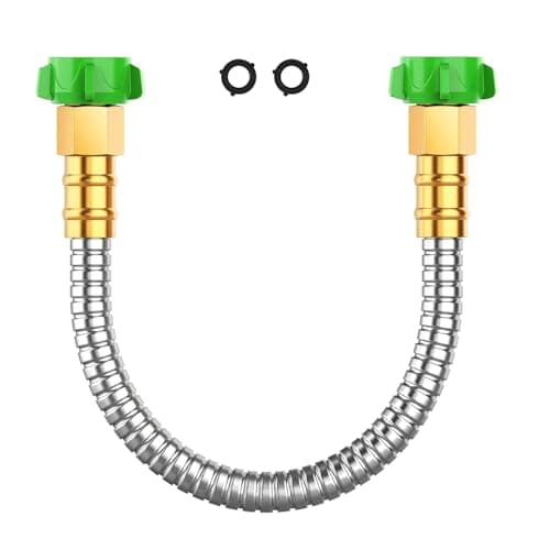 Short Metal Garden Hose Connector 5FT, Stainless Steel Small Hose Extension Adapter for Hose Reel, Flexible, Lightweight & Heavy Duty Water Pipe, No Kinking Outdoor Water Hose for Yard - Image 1