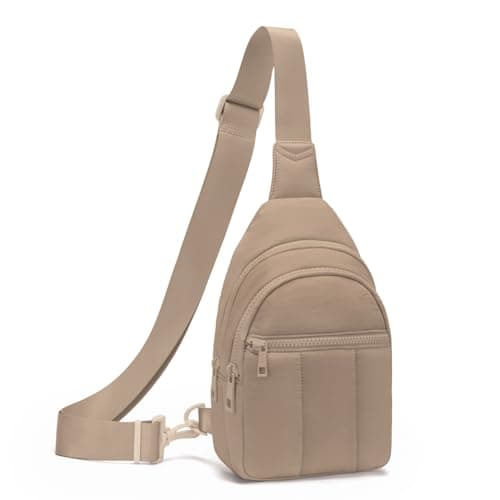 Viverte Quilted Puffer Crossbody Bags for Girls Gifts for Teen Girls Sling Bag Lightweight Cross Body Bubble Purse Shoulder Bag for Travel (KHAKI) - Image 1