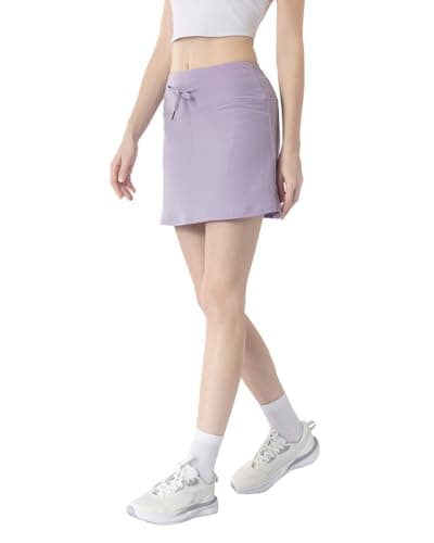 Leapstride Women's Athletic High Waisted Golf Skort with Multiple Functional Pockets (Capable of Holding a Phone and a Tennis Ball) for Active Women Pastel Lilac - Image 1