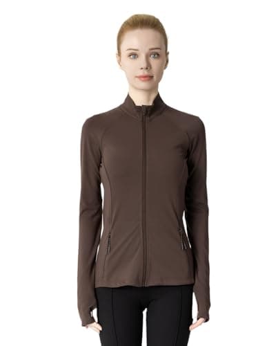 Leapstride Women's Slim-Fit Zip-Up Jacket - 2 Side & Back Zip Pockets, Thumbholes, Moisture-Wicking for Tennis/Running - Image 1